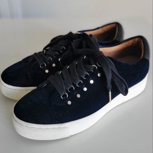 Joie Handan Velvet Platform Lace-Up Sneakers Size 40